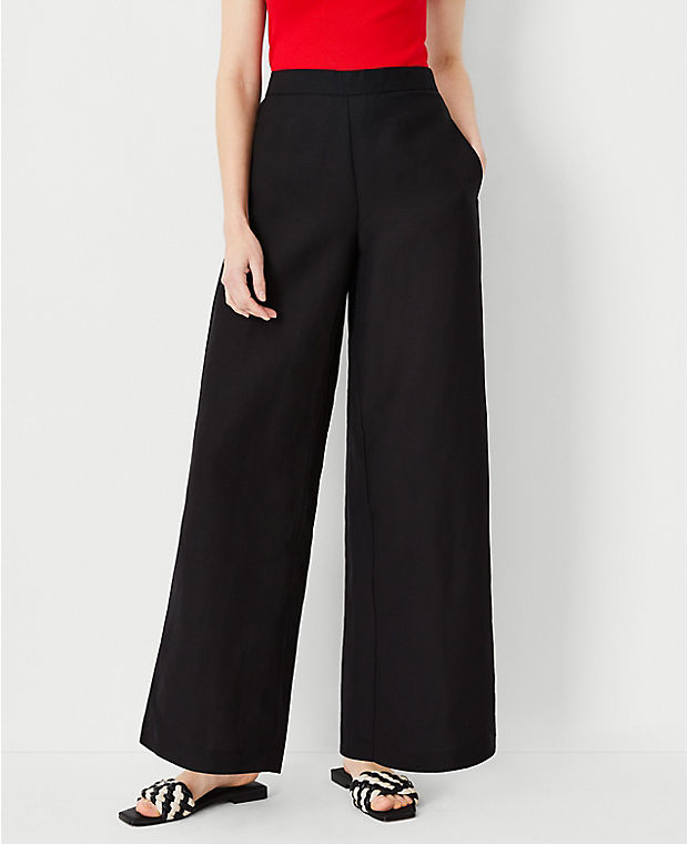 The Pull On Palazzo Pant in Linen Blend
