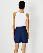 The Tie Waist Pleated Short in Linen Blend carousel Product Image 2