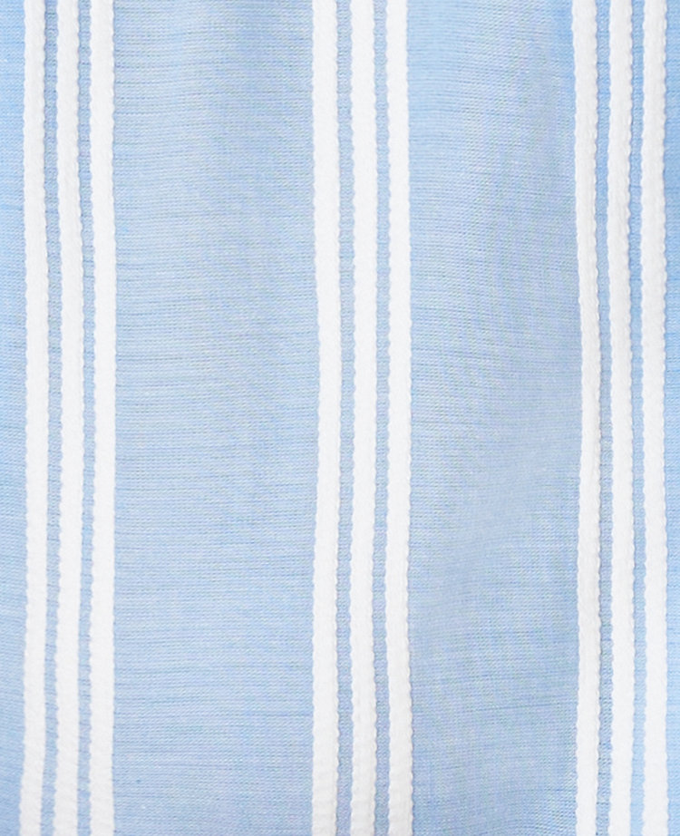 Striped Ruffle Button Top