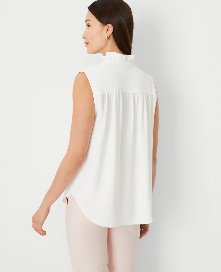 Bow Neck Shell - Winter White