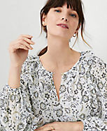 Floral Pintucked Ruffle Sleeve Top carousel Product Image 3
