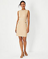 Shimmer Tweed Button Pocket Sheath Dress carousel Product Image 1