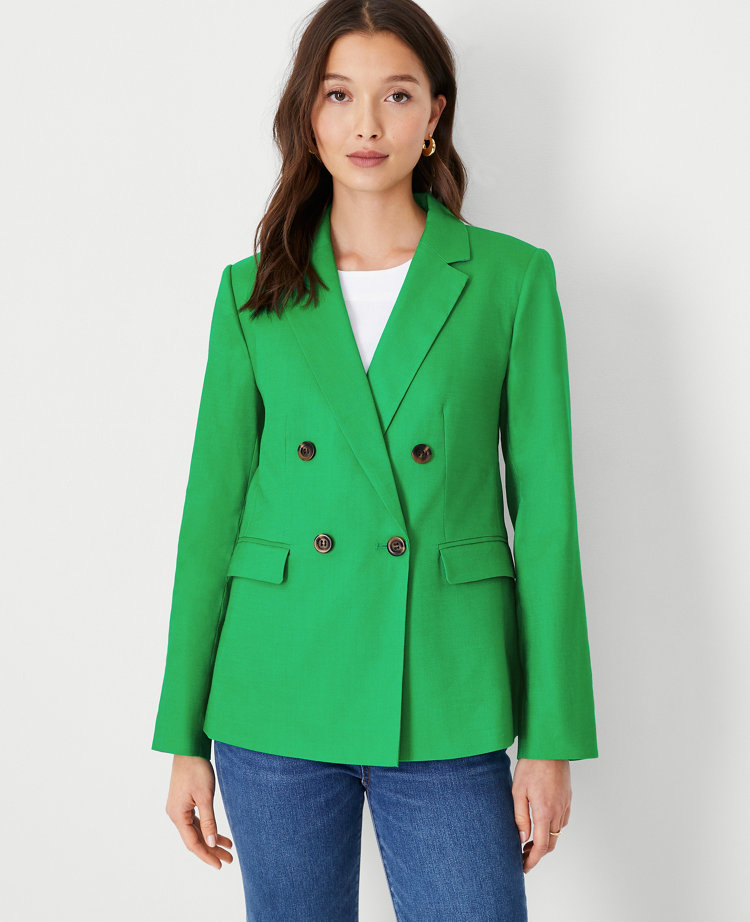 Zara - Tailored Double Breasted Blazer - Green - Women