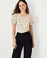 Dotted Knot Sleeve Top carousel Product Image 3