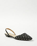 Dotted Straw Slingback Flats carousel Product Image 1