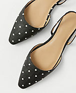 Dotted Straw Slingback Flats carousel Product Image 2