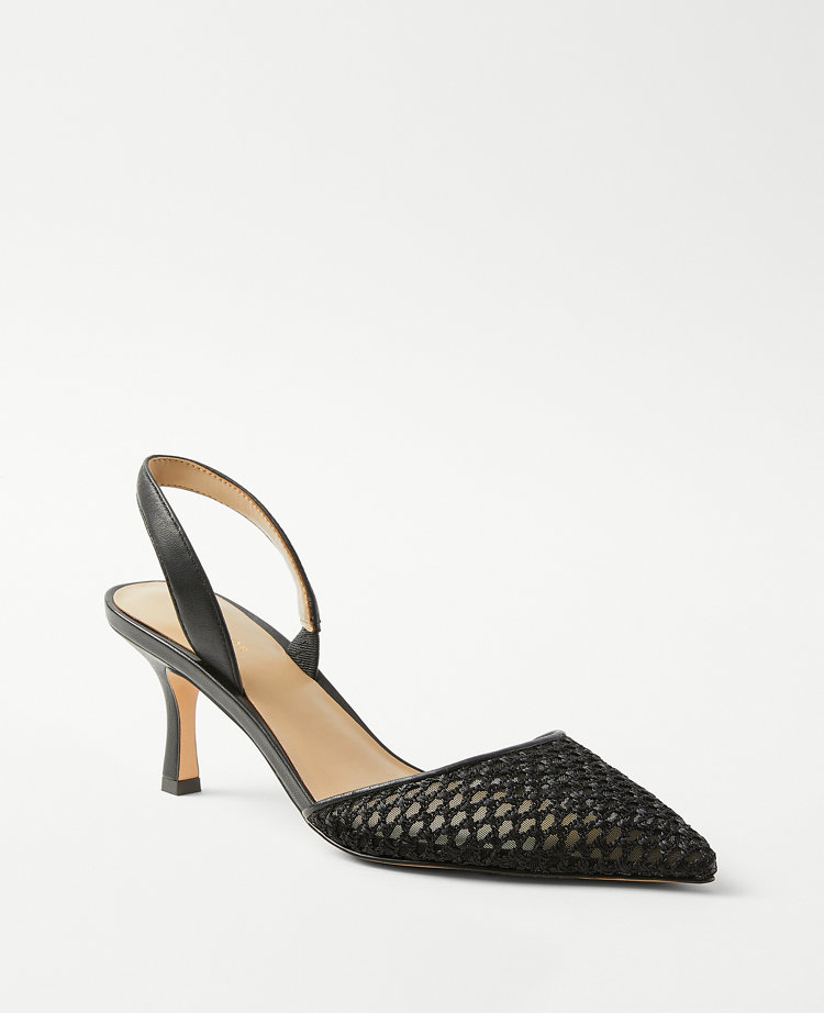 Eryn Woven Mesh Slingback Pumps