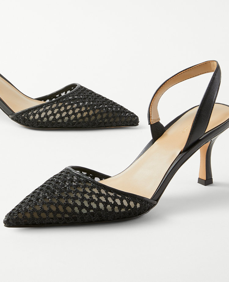 Eryn Woven Mesh Slingback Pumps