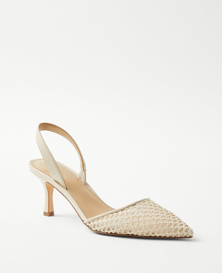 Eryn Woven Mesh Slingback Pumps