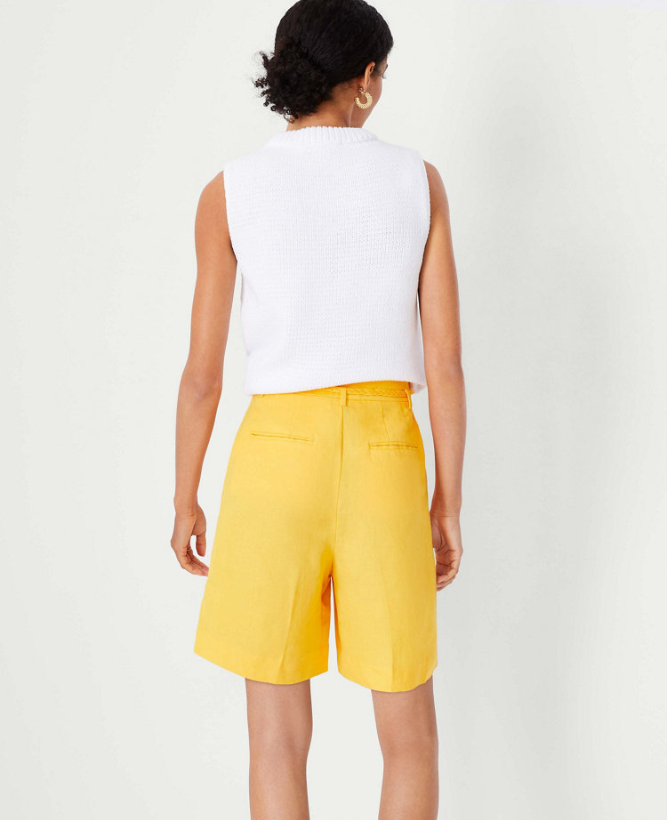 Belted pleated shorts online