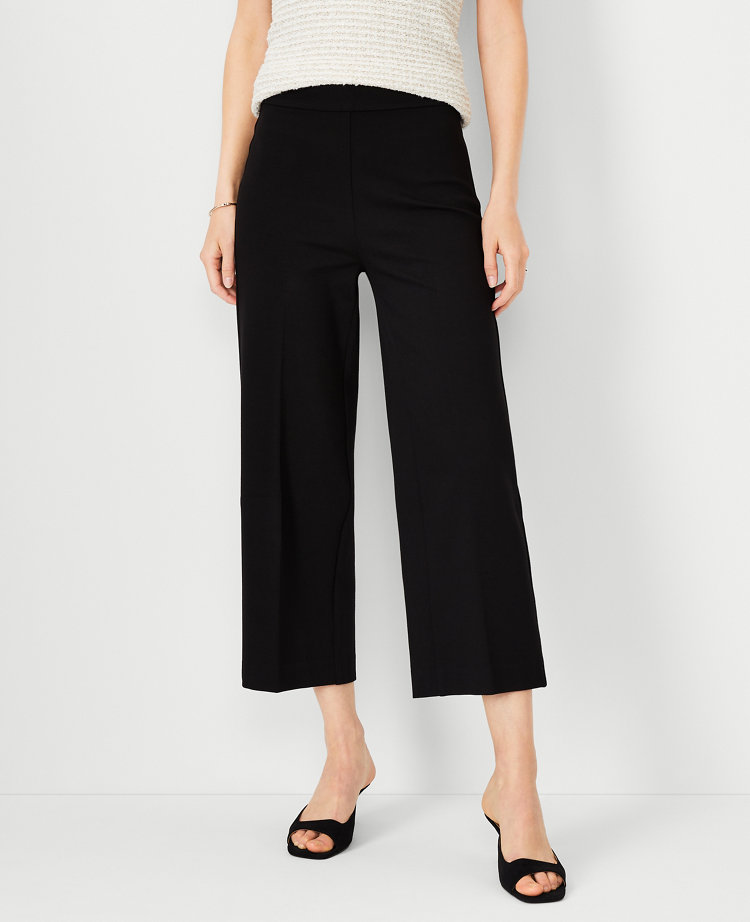 The Side Zip Wide Leg Crop Pant in Twill