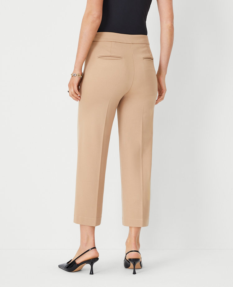 The Side Zip Wide Leg Crop Pant in Twill