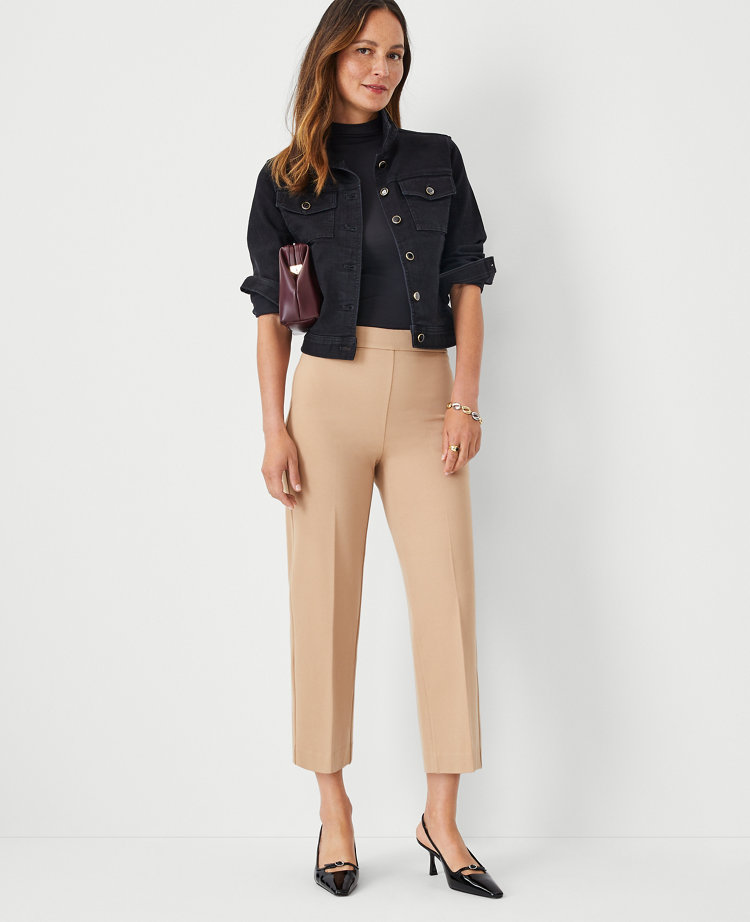 The Side Zip Wide Leg Crop Pant in Twill