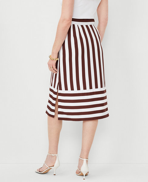 Striped Flounce Slip Skirt