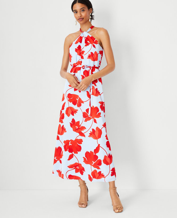 Floral halter clearance gown