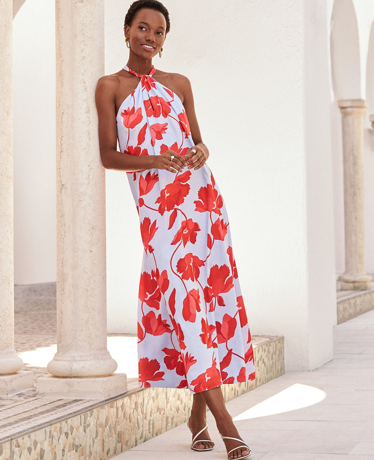 Floral Halter Maxi Dress