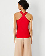 Criss Cross Halter Sweater Shell carousel Product Image 2