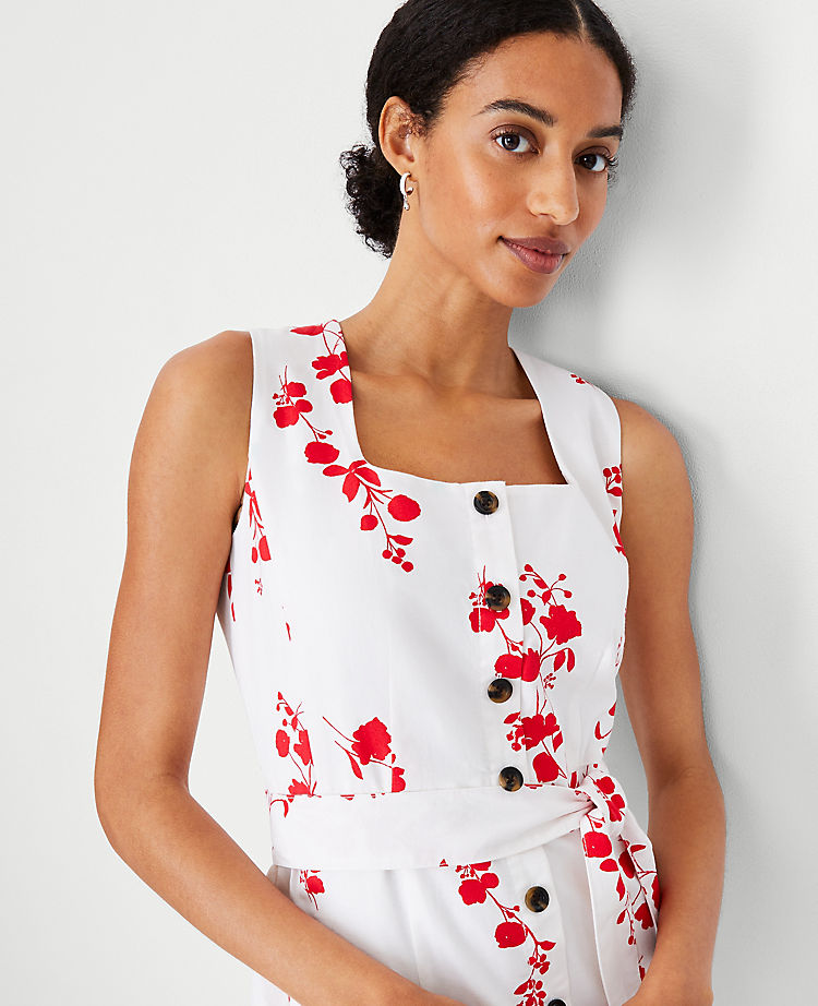 Floral Button Flare Dress