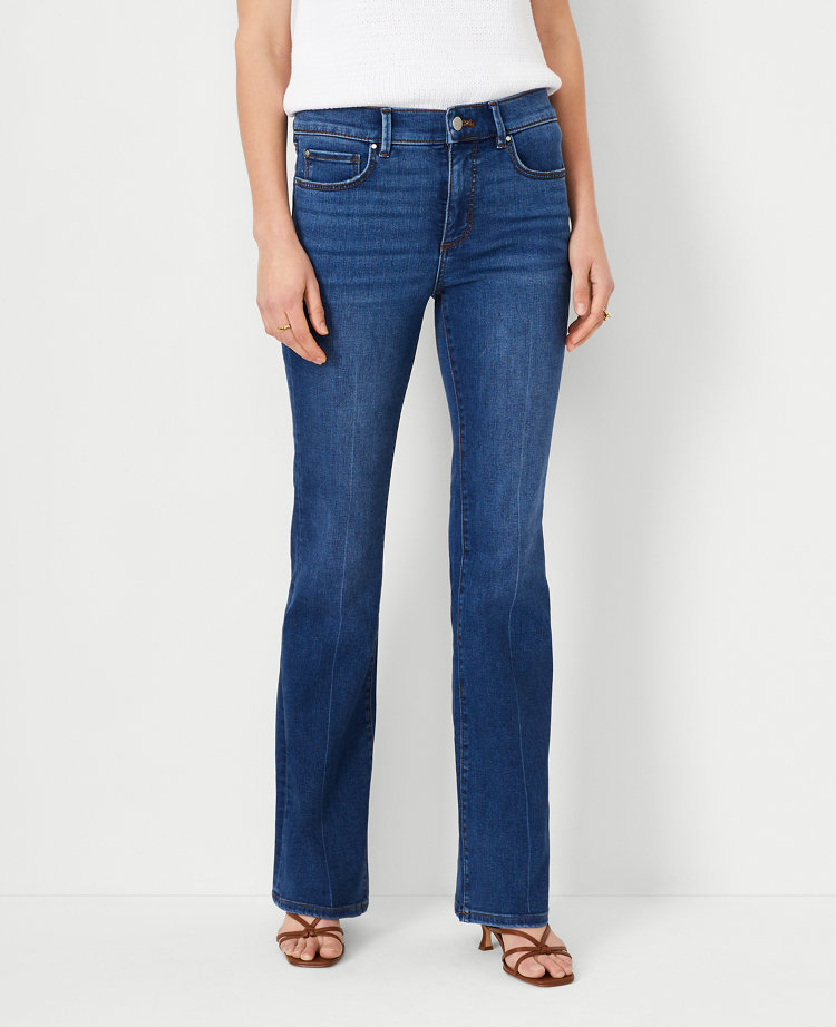 Ann Taylor Mid Rise Boot Cut Jeans Classic Wash - Curvy Fit Women's