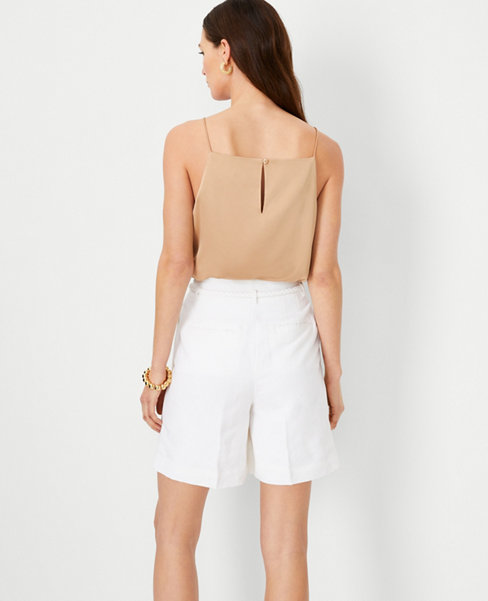 The Petite Belted Short in Linen Blend
