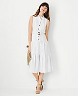 Striped Ruffle Tiered Flare Dress carousel Product Image 1