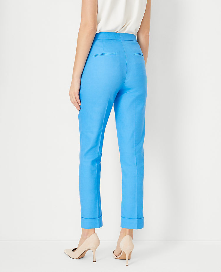 The Petite High Rise Eva Ankle Pant in Linen Blend