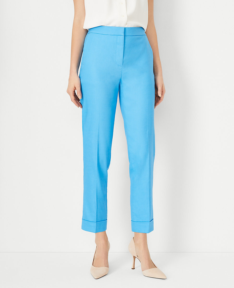 The High Rise Eva Ankle Pant in Linen Blend - Curvy Fit