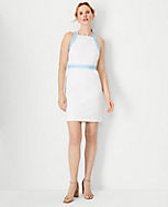 Petite Embroidered Halter Shift Dress carousel Product Image 1