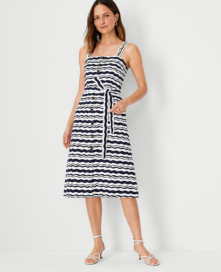 Petite Wave Strappy Flare Dress