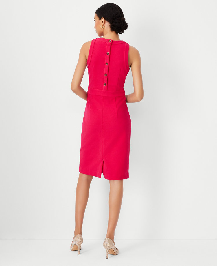 Petite Button Back Halter Sheath Dress carousel Product Image 2