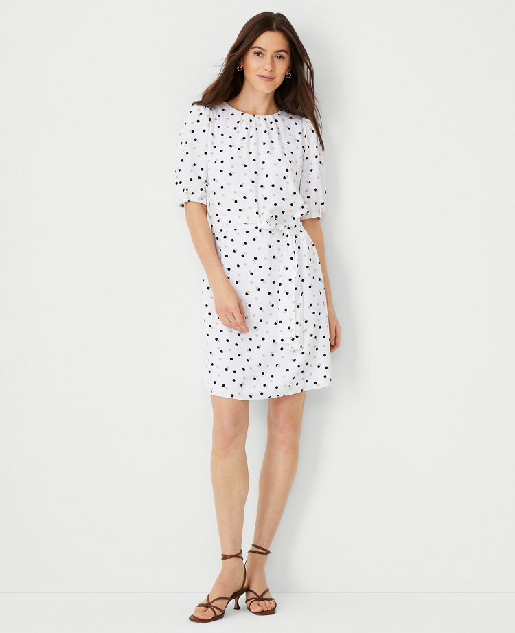 Seamed Split Neck Dress