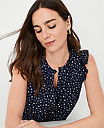 Petite Spotted Ruffle Belted Flare Dress carousel Product Image 3