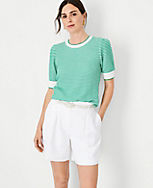 Petite Textured Stitch Sweater Tee carousel Product Image 1