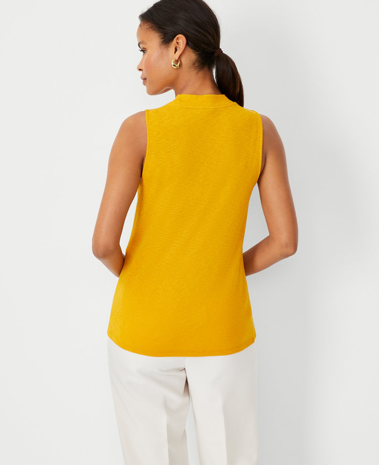 Petite Sleeveless Mock Neck Top