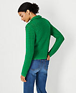 Petite Geo Stitch Sweater Jacket carousel Product Image 2