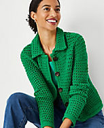 Petite Geo Stitch Sweater Jacket carousel Product Image 3