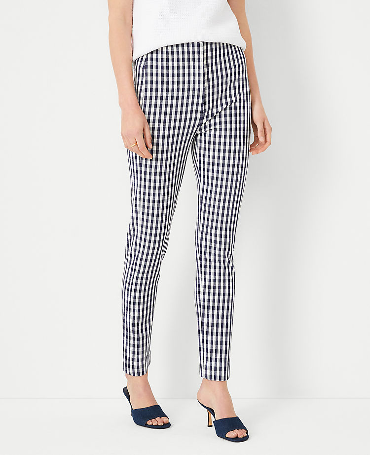 The Petite Audrey Ankle Pant in Plaid - Curvy Fit