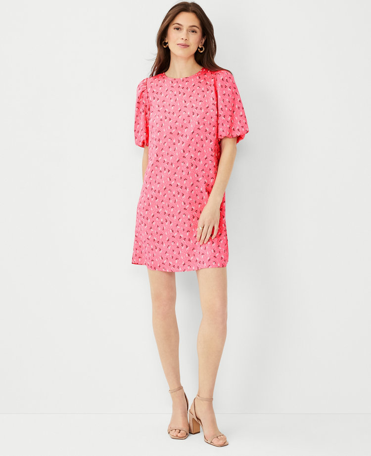 ann taylor pink shift dress NEW ANN TAYLOR $159 PINK TWEED SHOULDER BUTTON SHIFT DRESS SZ 4P 4 PETITE
