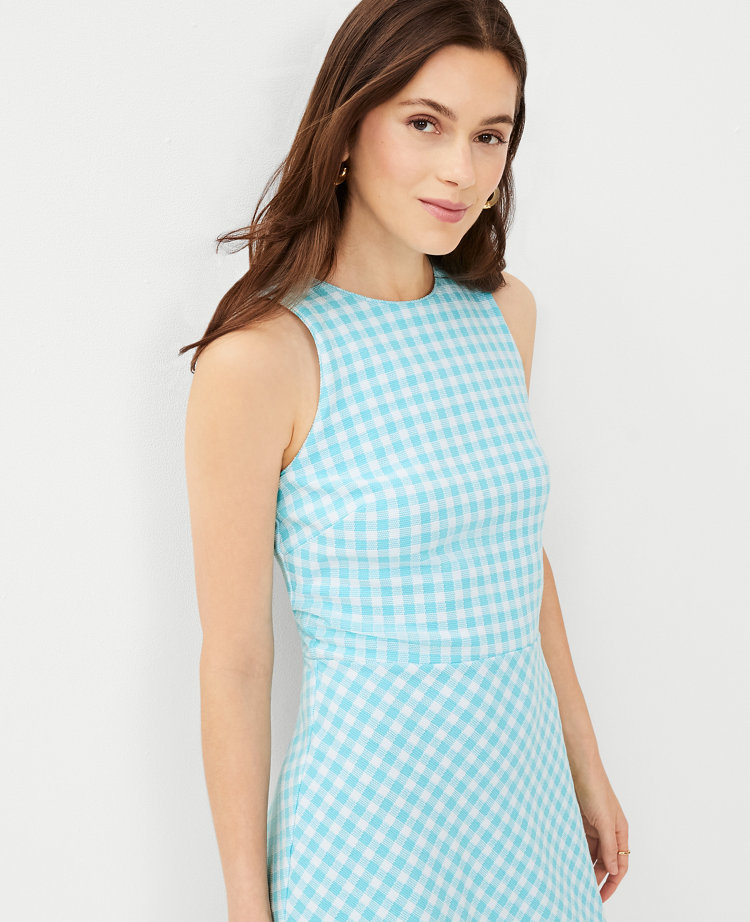 Gingham sleeveless outlet dress