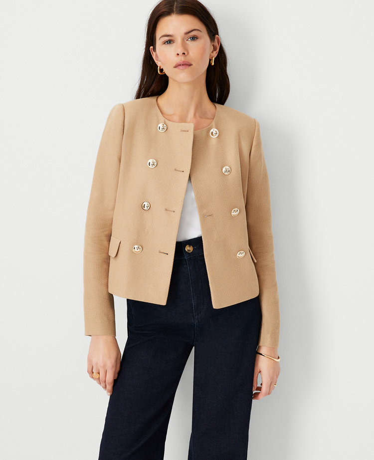 Petite Pique Double Breasted Jacket