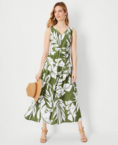 Palm Belted Flare Dress