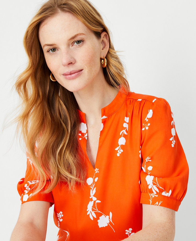 Floral Elbow Sleeve Popover