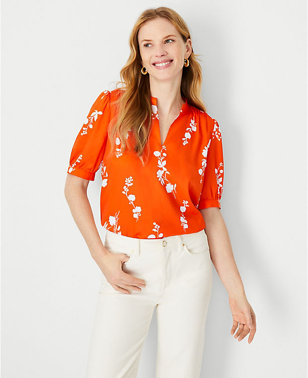 Floral Elbow Sleeve Popover