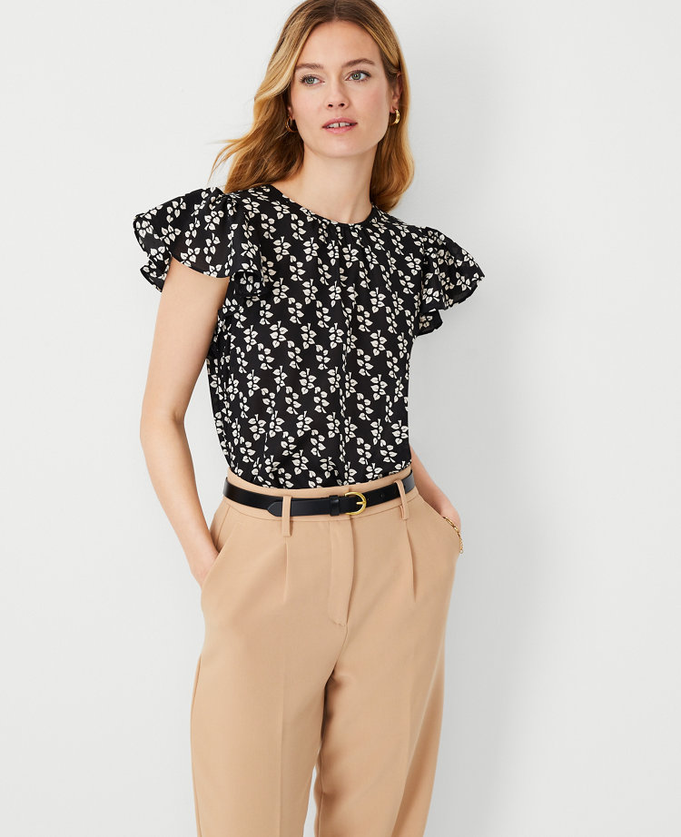 Texture Flounce Sleeve Top and Shorts Set - 5 Colors