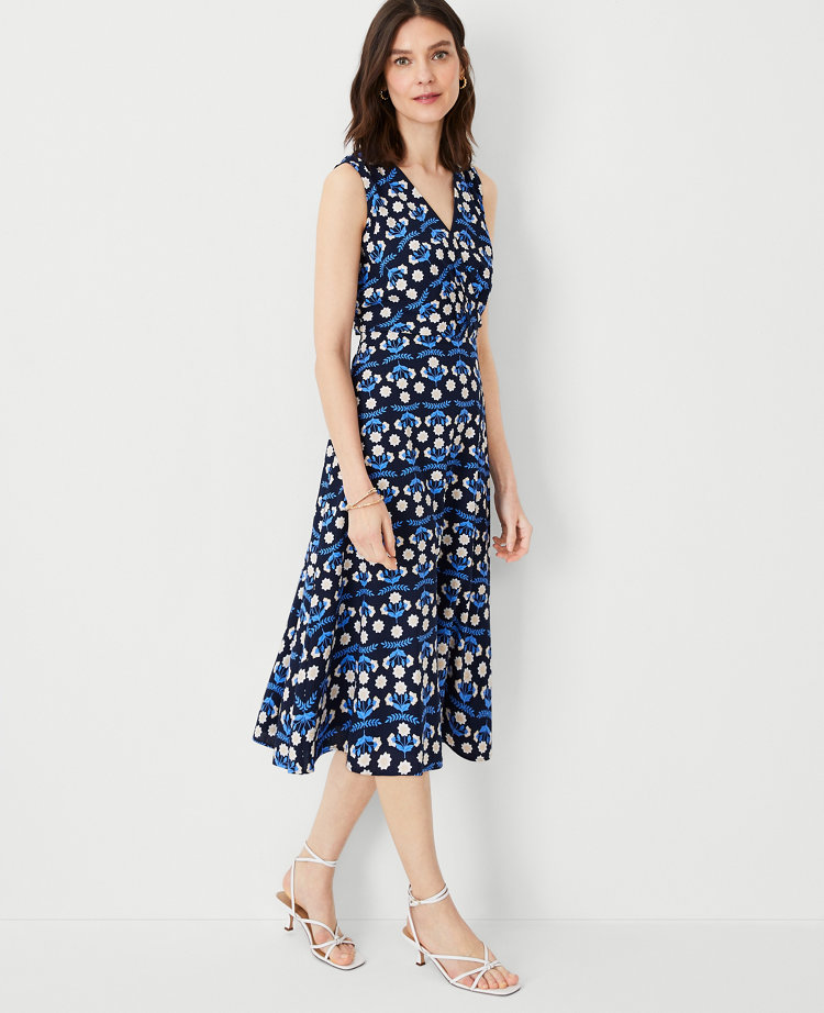 Tile Wrap Flare Dress