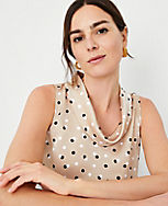 Petite Dotted Cowl Neck Shell carousel Product Image 1