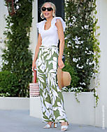 The Petite Seamed Side Zip Straight Pant in Tropical Print carousel Product Image 4
