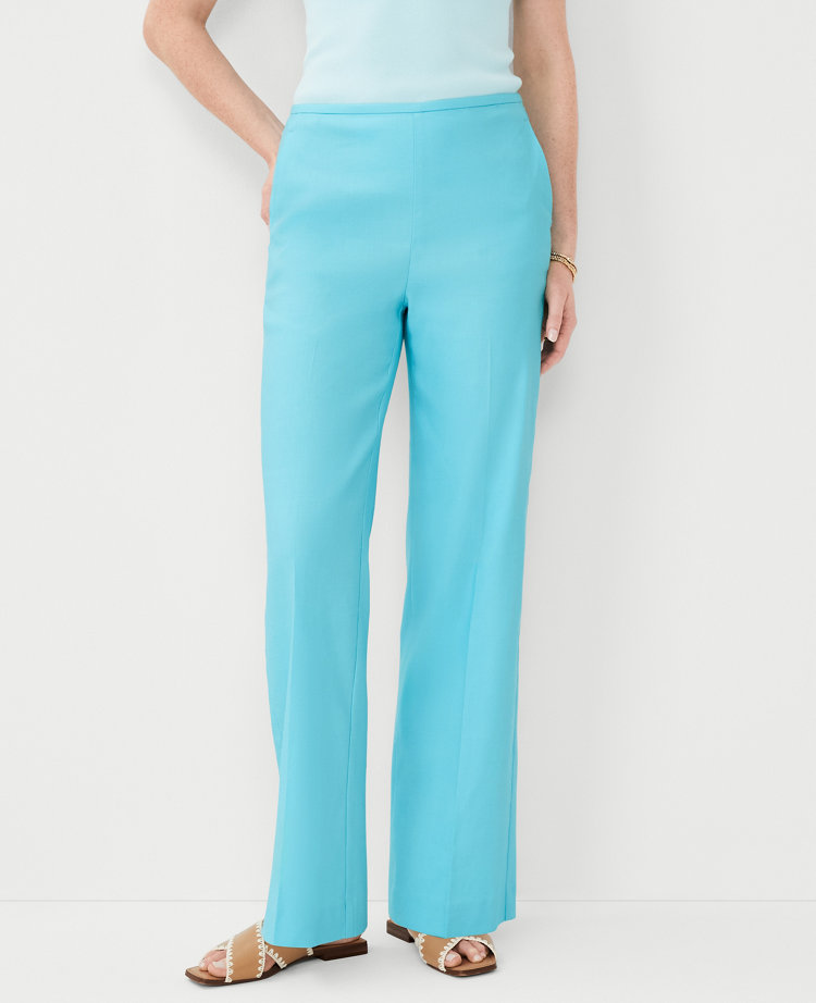 Side Zip Linen Pants Ann Taylor