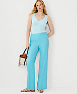 The Petite Side Zip Straight Pant in Linen Blend carousel Product Image 3