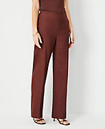 The Petite Side Zip Straight Pant in Linen Blend carousel Product Image 1